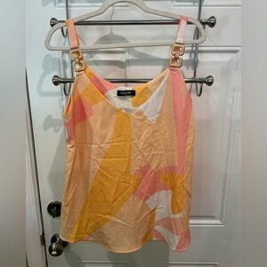 Chic Pink and Orange Graphic Camisole